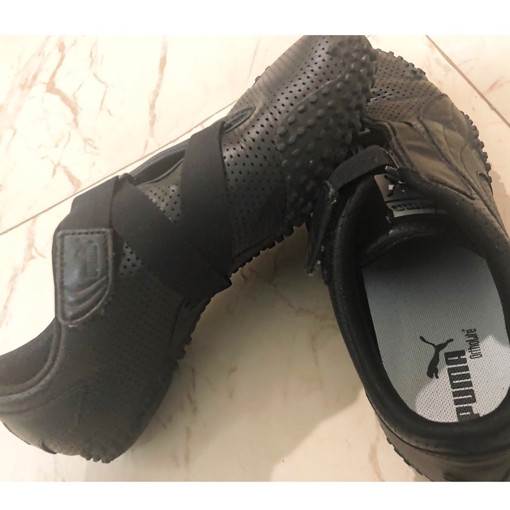 Black Leather Puma Sneakers